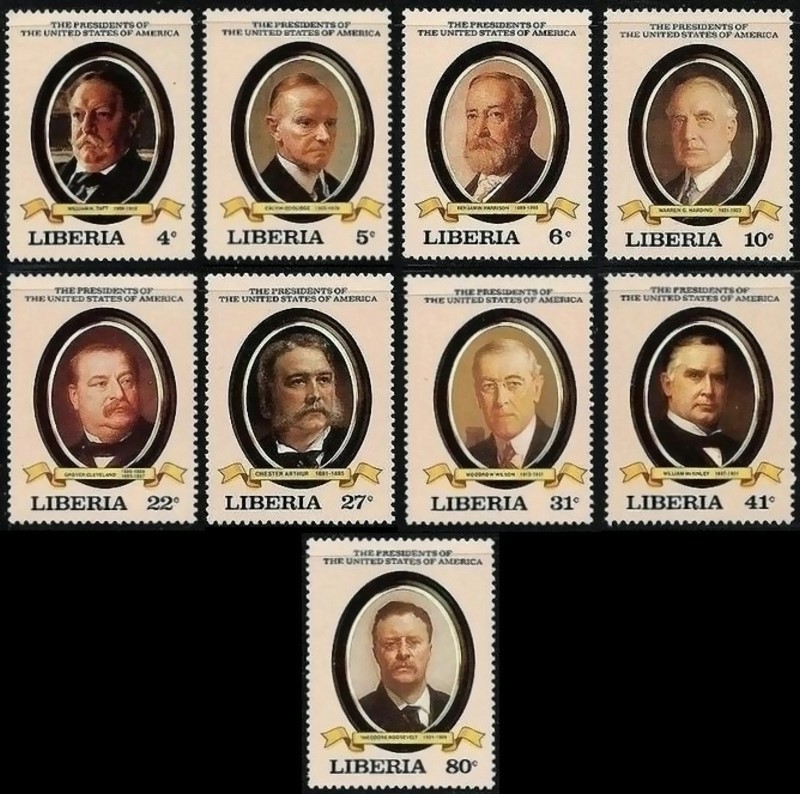 Liberia 1982 Presidents of the United States (3rd series) Stamps Liberia 1982 Presidents of the United States (3rd series) Stamps